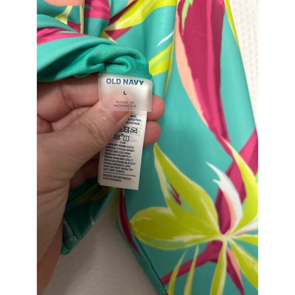 Old Navy Women's Green Rashguard Long Sleeve Swim Top and Matching Bottoms Large - Picture 5 of 12